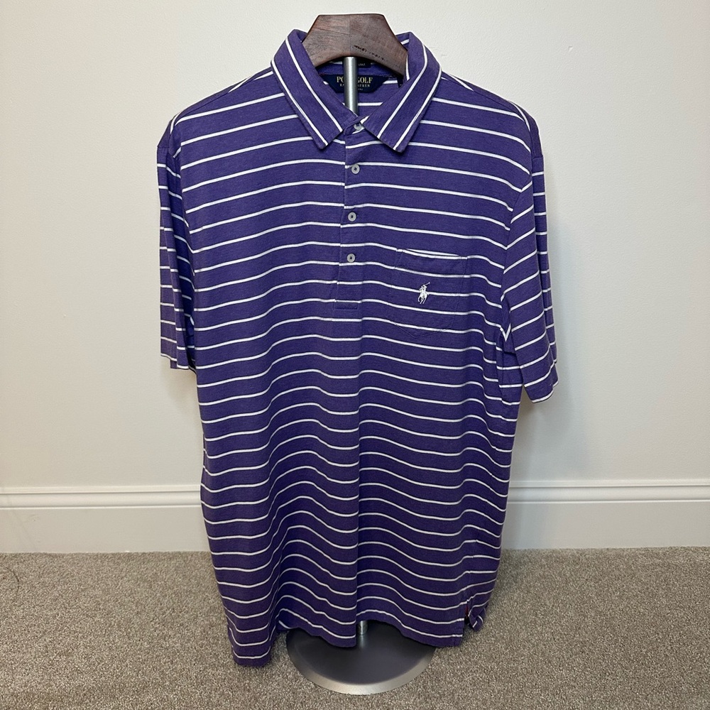 Polo Golf by Ralph Lauren Men's Purple Striped Polo Shirt